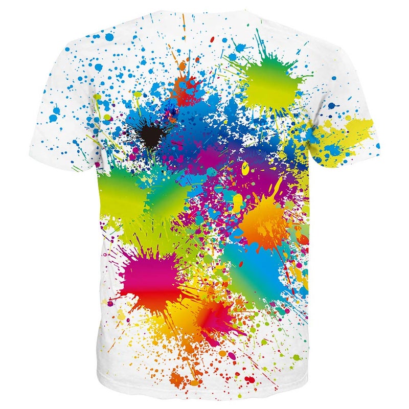 LAIDIPAS Colorful Shirts Unisex 3D Graphic T-Shirts Unisex Casual Top Tees for Men Women White M - Image 2